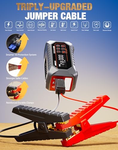 GOOLOO Arrancador de bateria de salto A7 con compresor de aire y herramienta de diagnóstico de escáner GOOLOO DEEPSCAN DS200 OBD2