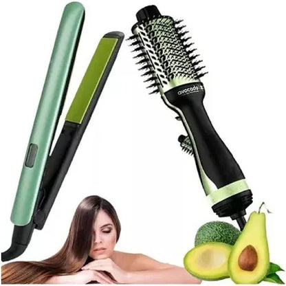 SUPER COMBO CEPILLO Y PLANCHA AGUACATE
