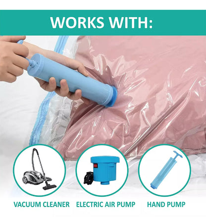 Kit X5 Bolsas De Empaque Al Vació + Bomba Ahorrador Espacio