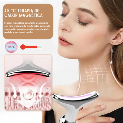 MASAJEADOR FACIAL ARRUGAS PAPADA LUZ LED