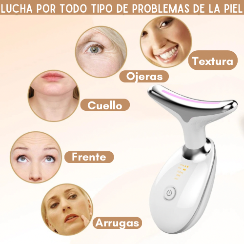 MASAJEADOR FACIAL ARRUGAS PAPADA LUZ LED