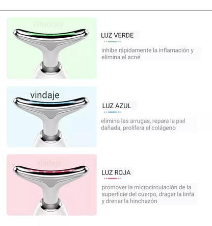 MASAJEADOR FACIAL ARRUGAS PAPADA LUZ LED