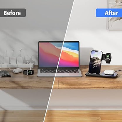 Soporte de Cargador Inalámbrico 3 en 1